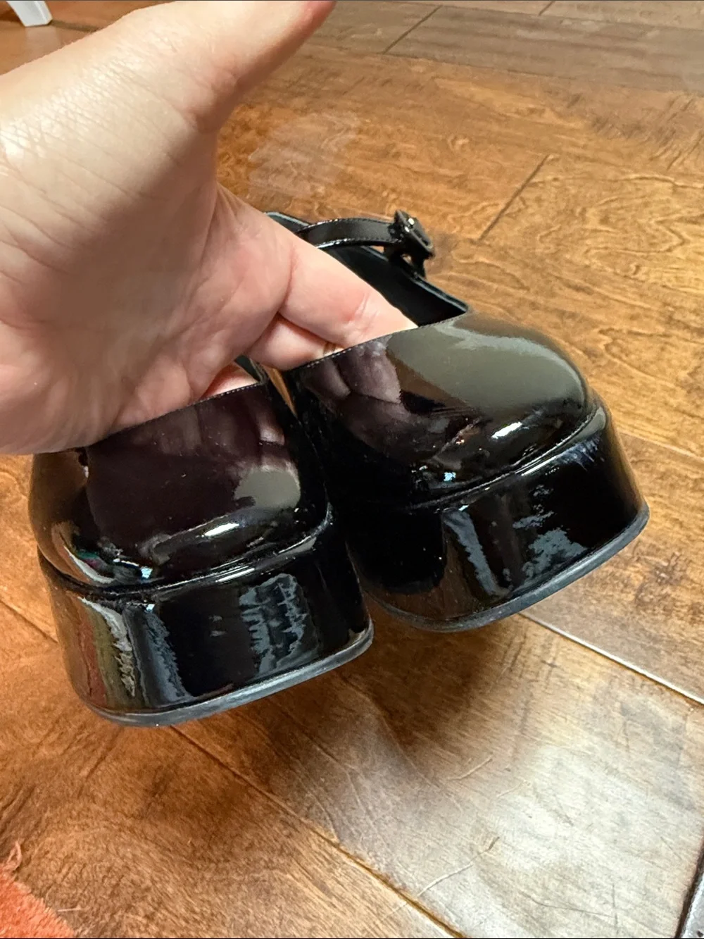 Larroude Blair Flatform Shoes In Black Patent Leather, size 8.5
